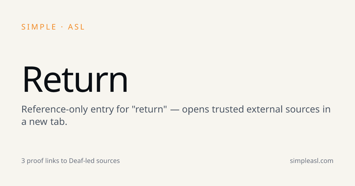 Return · Simple ASL