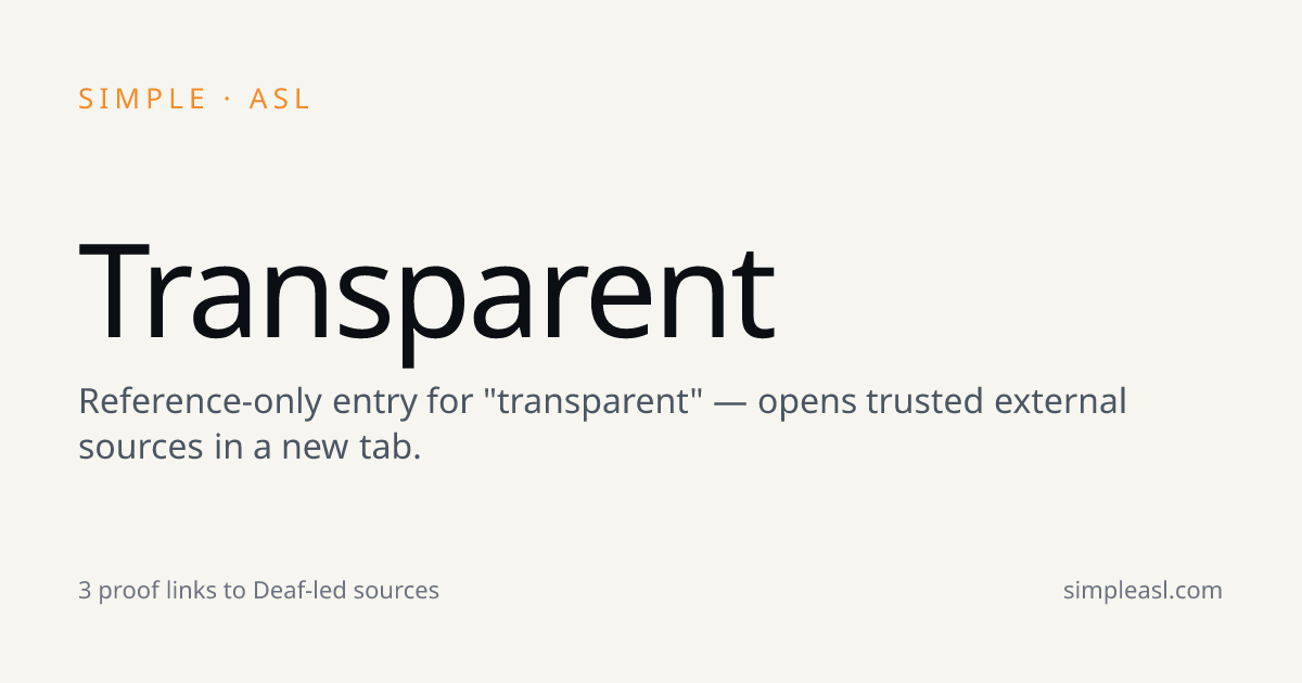 Transparent · Simple ASL